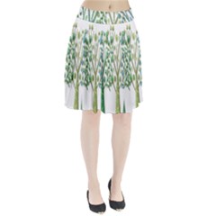 Magical Green Trees Pleated Skirt by Valentinaart