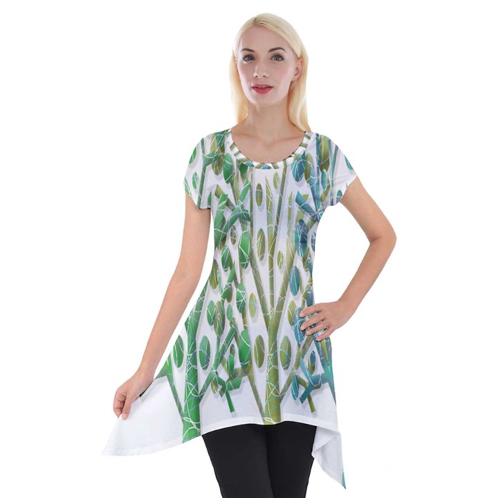 Magical green trees Short Sleeve Side Drop Tunic