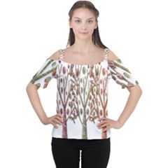 Magical Autumn Trees Women s Cutout Shoulder Tee