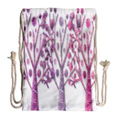 Magical Pink Trees Drawstring Bag (large) by Valentinaart