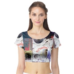 Picreations V Short Sleeve Crop Top (tight Fit) by PiCreations