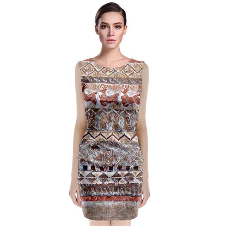 Holmes Christmas Jumper in Gingerbread Classic Sleeveless Midi Dress