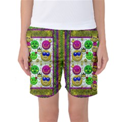 Smile And The Whole World Smiles With You Women s Basketball Shorts by pepitasart