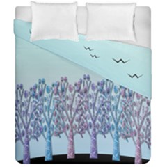 Blue Magical Hill Duvet Cover Double Side (california King Size) by Valentinaart