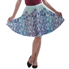 Blue Magical Hill A-line Skater Skirt by Valentinaart