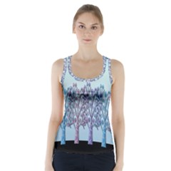 Blue Magical Hill Racer Back Sports Top by Valentinaart