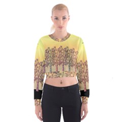 Magical Sunset Women s Cropped Sweatshirt by Valentinaart