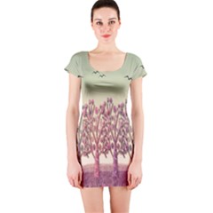 Magical Landscape Short Sleeve Bodycon Dress by Valentinaart