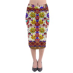 Smile And The Whole World Smiles  On Midi Pencil Skirt by pepitasart