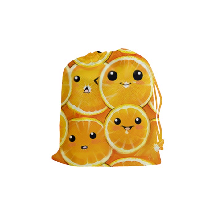 Cute orange  Drawstring Pouches (Medium) 