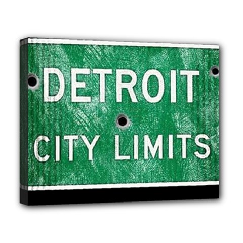 Detroit City Limits Deluxe Canvas 20  X 16  