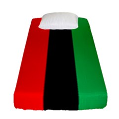 Kwanzaa Colors African American Red Black Green  Fitted Sheet (single Size) by yoursparklingshop