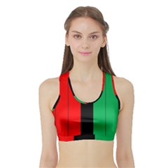 Kwanzaa Colors African American Red Black Green  Sports Bra With Border by yoursparklingshop