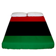 Pan African Unia Flag Colors Red Black Green Horizontal Stripes Fitted Sheet (california King Size) by yoursparklingshop