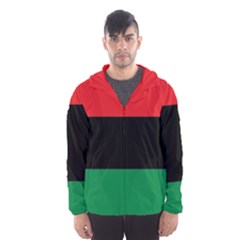 Pan African Unia Flag Colors Red Black Green Horizontal Stripes Hooded Wind Breaker (men)