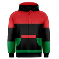 Pan African Unia Flag Colors Red Black Green Horizontal Stripes Men s Zipper Hoodie by yoursparklingshop