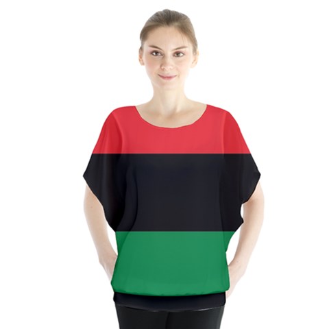 Pan African Unia Flag Colors Red Black Green Horizontal Stripes Blouse by yoursparklingshop