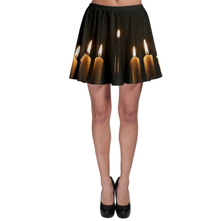 Hanukkah Chanukah Menorah Candles Candlelight Jewish Festival Of Lights Skater Skirt