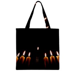 Hanukkah Chanukah Menorah Candles Candlelight Jewish Festival Of Lights Zipper Grocery Tote Bag by yoursparklingshop