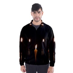 Hanukkah Chanukah Menorah Candles Candlelight Jewish Festival Of Lights Wind Breaker (men) by yoursparklingshop