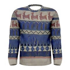 Holmes Christmas Jumper In Ultramarine Sky Men s Long Sleeve Tee by DeneWestUK