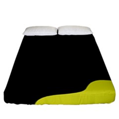 Black And Yellow Fitted Sheet (king Size) by Valentinaart