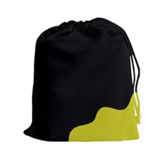 Black And Yellow Drawstring Pouches (xxl) by Valentinaart