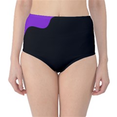 Purple And Black High-waist Bikini Bottoms by Valentinaart