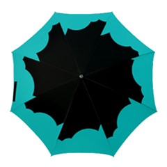 Black And Cyan Golf Umbrellas by Valentinaart