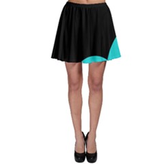 Black And Cyan Skater Skirt by Valentinaart