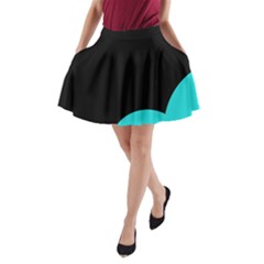 Black And Cyan A-line Pocket Skirt by Valentinaart