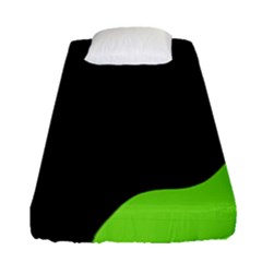 Black And Green Fitted Sheet (single Size) by Valentinaart