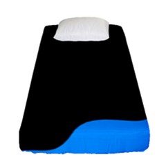 Blue And Black Fitted Sheet (single Size) by Valentinaart