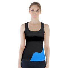 Blue And Black Racer Back Sports Top by Valentinaart