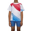 Tricolor banner flag, red white blue Kids  Short Sleeve Swimwear View1