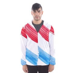 Tricolor Banner Flag, Red White Blue Hooded Wind Breaker (men) by picsaspassion