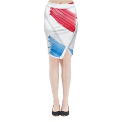 Tricolor Banner Flag, Red White Blue Midi Wrap Pencil Skirt by picsaspassion