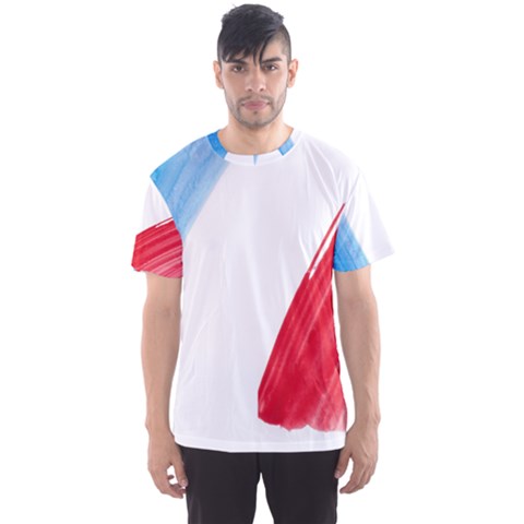 Tricolor Banner Flag France, Blue White Red Watercolor Men s Sport Mesh Tee by picsaspassion