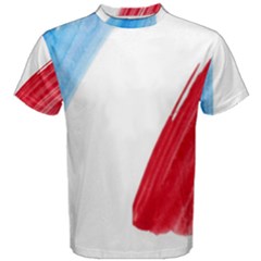 Tricolor Banner Flag France, Blue White Red Watercolor Men s Cotton Tee by picsaspassion