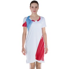 Tricolor Banner Flag France, Blue White Red Watercolor Short Sleeve Nightdress by picsaspassion