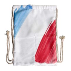 Tricolor Banner Flag France, Blue White Red Watercolor Drawstring Bag (large) by picsaspassion