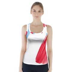 Tricolor Banner Flag France, Blue White Red Watercolor Racer Back Sports Top by picsaspassion