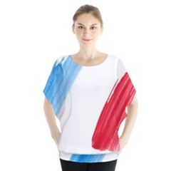 Tricolor Banner Flag France, Blue White Red Watercolor Blouse