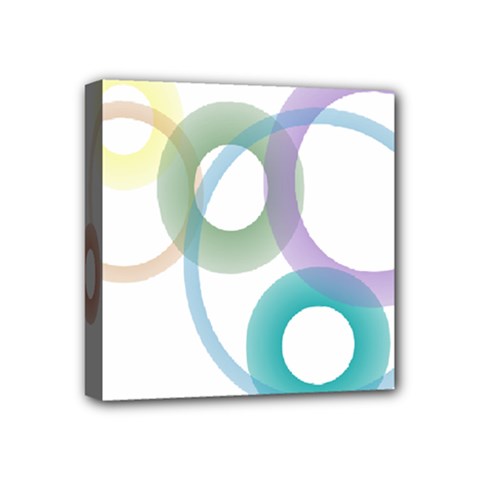 Rainbow Colors Circles Mini Canvas 4  X 4  by picsaspassion