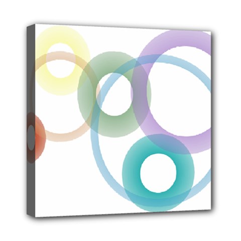 Rainbow Colors Circles Mini Canvas 8  X 8 