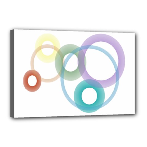 Rainbow Colors Circles Canvas 18  X 12  by picsaspassion