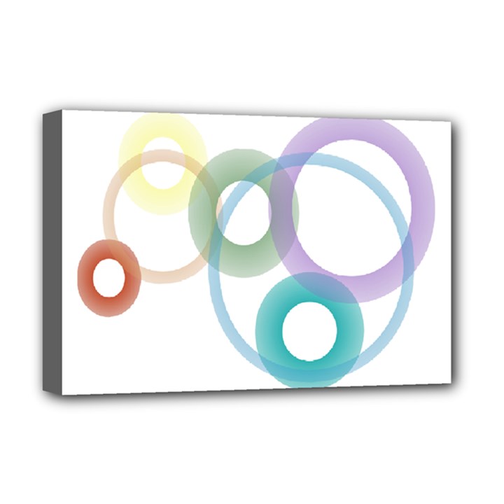 Rainbow colors circles Deluxe Canvas 18  x 12  