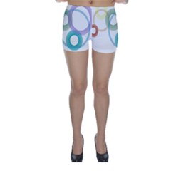 Rainbow Colors Circles Skinny Shorts