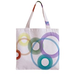 Rainbow Colors Circles Zipper Grocery Tote Bag