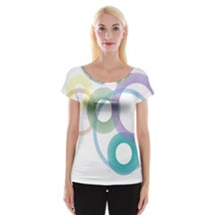 Rainbow Colors Circles Women s Cap Sleeve Top by picsaspassion